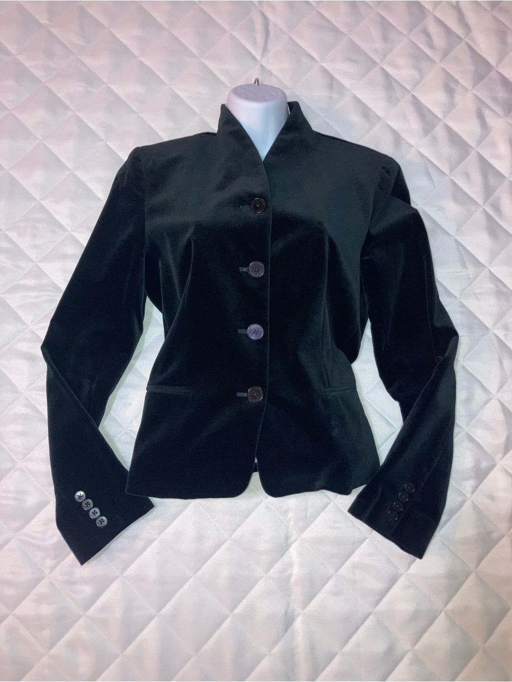 Lauren Ralph Lauren Black Velvet Button Blazer Vintage - Size: 8